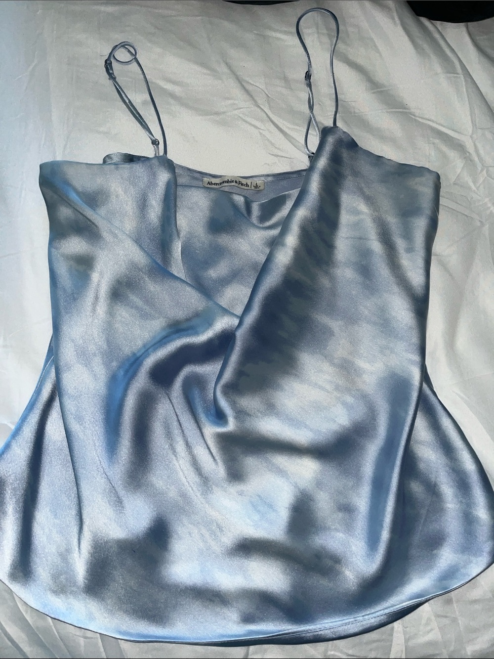 Abercrombie & Fitch Pale Blue Satin Cowl Neck Camisole